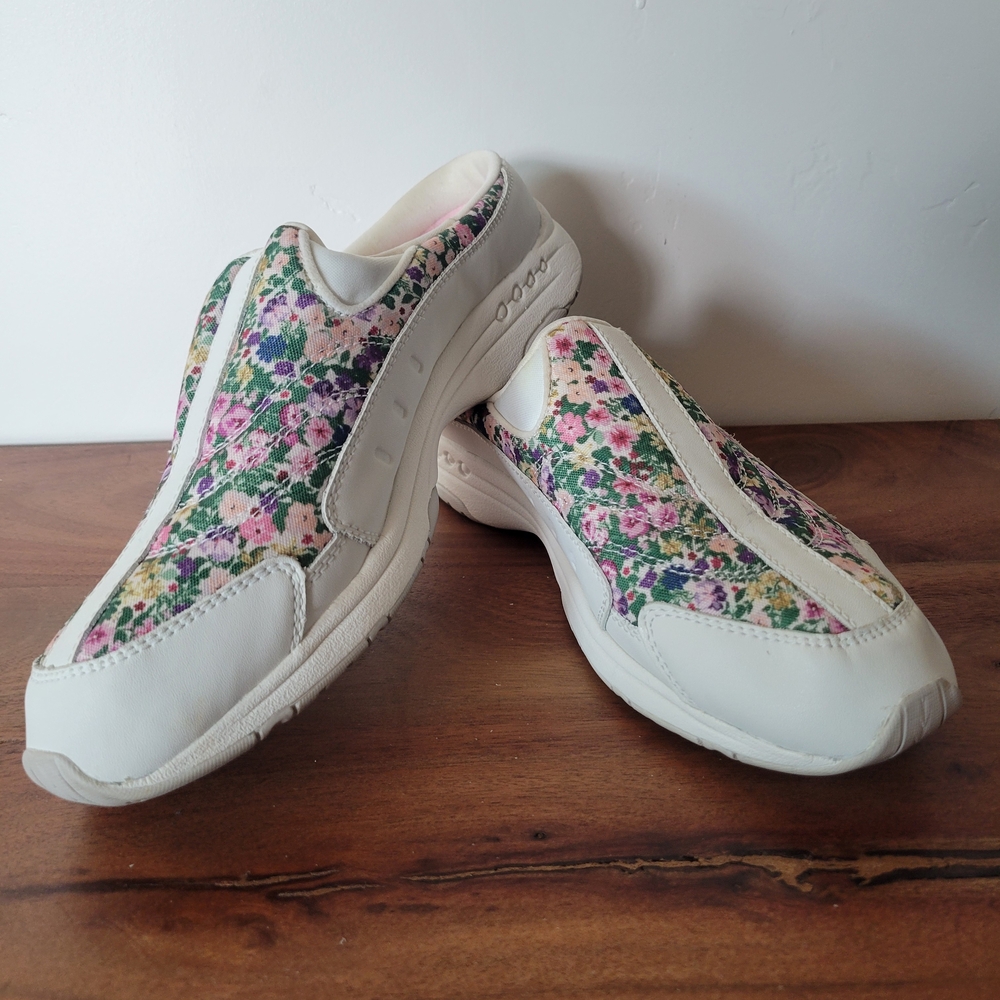 Easy Spirit Floral White Sneakers